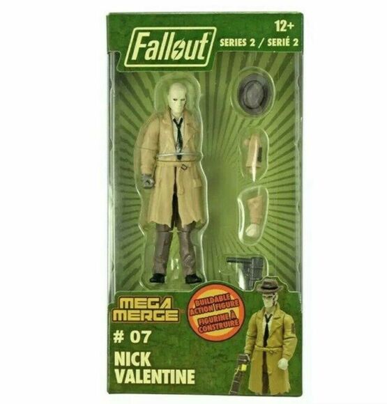 Fallout 4" Nick Valentine Buildable Action Figure #07 Mega Merge Series 2 - Picture 1 of 2